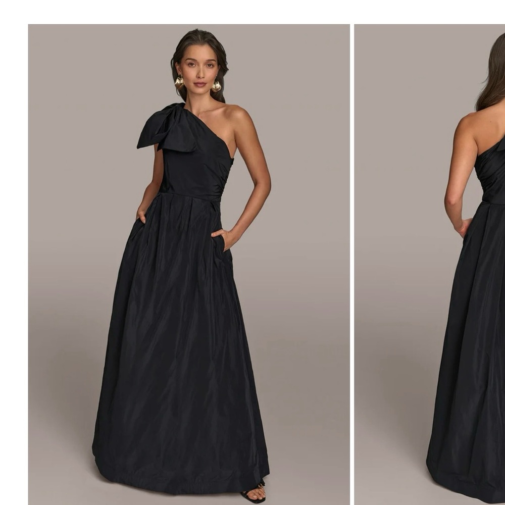 Donna Karan Black One-Shoulder Gown